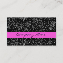 Cartão de visita floral preto e branco