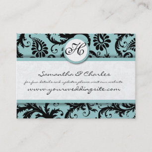 Cartão De Visita Floral Preto e Damasco com Coral Trim