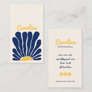 Cartão de visita floral psicodélico retrô boho