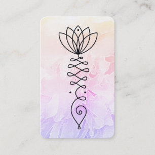 Cartão De Visita *~* Floral Reiki Yoga Heart Peony Flower Lotus