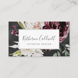 Cartão De Visita Floral Romance CINZA