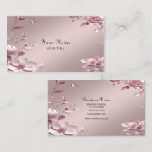 Cartão de Visita Floral Rosa Delicado