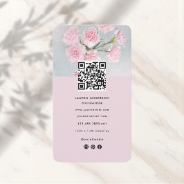Cartão de visita Floral Rosa Moderno com Fotografi
