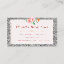 Floral Silver Glitter Makeup Artist Beaut Salon