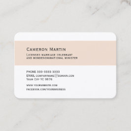 Cartão De Visita floral simples do Celebrante do casamento