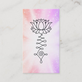 Cartão De Visita *~* Floral Sparkles Lotus Reiki — Energia de cura