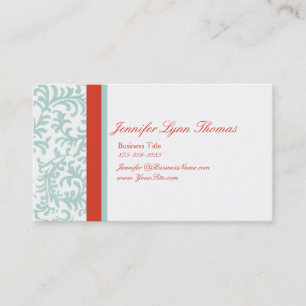 Cartão de Visita Floral Vermelho e Azul