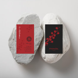 Cartão De Visita Floral Vermelho Negrito