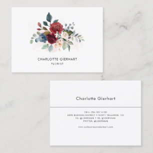 Cartão De Visita Floral Watercolor Florist Modern