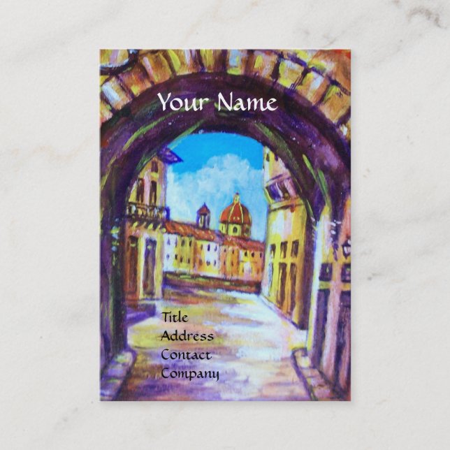 CARTÃO DE VISITA FLORENCE ANTIQUE BECO VIEW CHURCH CESTELLO (Frente)