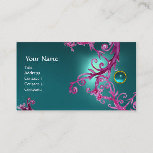 Cartão De Visita FLORENTINE BAROQUE MONOGRAM GEM azul