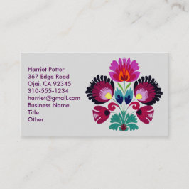 Cartão De Visita Flores Boêmicas Bonitas