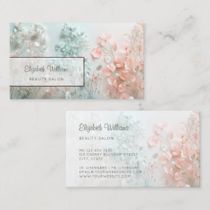 Cartão De Visita Flores Boho 3D Pastel