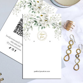 Cartão De Visita Flores Brancas Escovoras A Ouvir Negócios