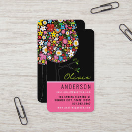 Cartão De Visita Flores Coloridas de Molas Pop Whimsical & Chic