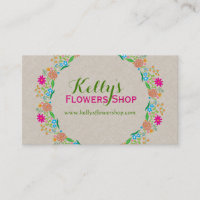 Flores Coloridas Faux Linen Background