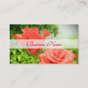 Cartão De Visita Flores cor-de-rosa românticas