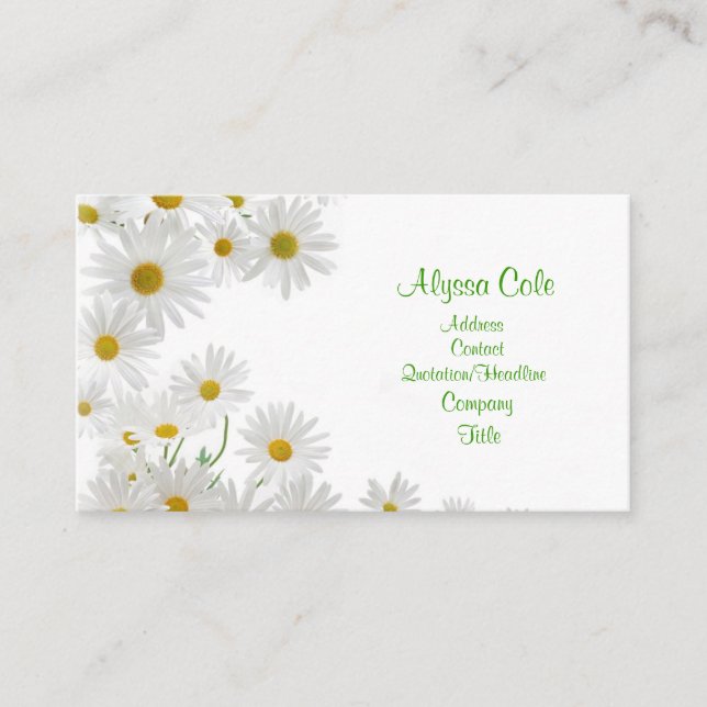 Cartão De Visita Flores da camomila (Frente)