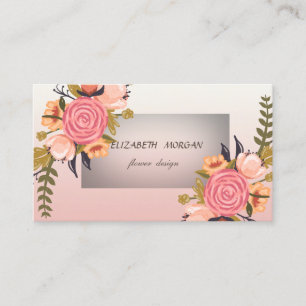 Cartão De Visita Flores de Aquarela Modernas e Elegantes