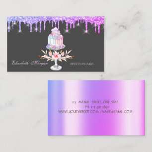 Cartão De Visita Flores de Bolo Derrubam Pão