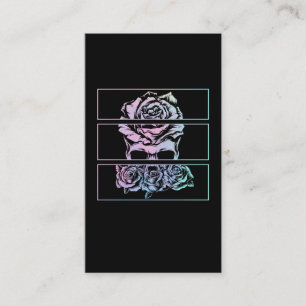 Cartão De Visita Flores de Gótico de Pastel Wicca do Caveira Góti