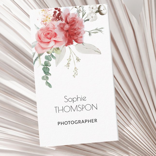 Cartão De Visita Flores de inverno florais (Criador carregado)