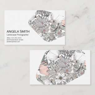 Cartão De Visita Flores de Jardim Elegantes Flores Botânicas