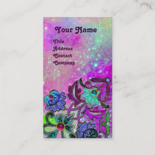 CARTÃO DE VISITA FLORES DE LAÇO E GEMSTONAGENS COROSAS