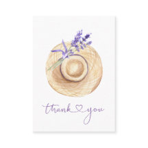 Flores de Lavanda Roxa Chapéu de Palha Obrigado 