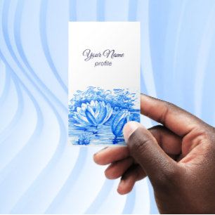 Cartão de visita - Flores de lótus - Desenho vinta