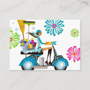 Cartão De Visita Flores De Margarida Retro De Limpeza De primavera