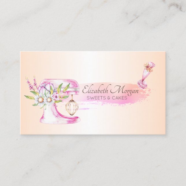 Cartão De Visita Flores de Saco para Tubagem de Mistura Elegante (Frente)