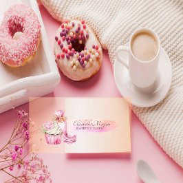 Cartão De Visita Flores de Sacos para Tubagem de Chic Bakery Elegan