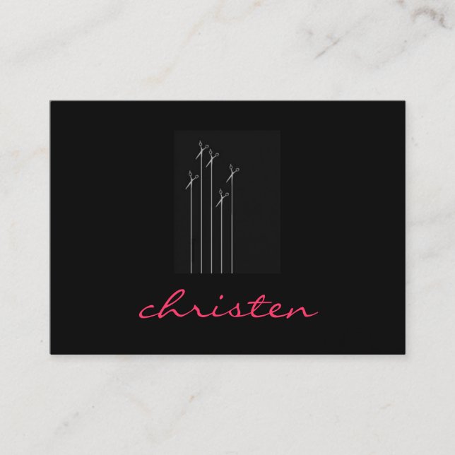 Cartão De Visita flores de tesoura (Frente)