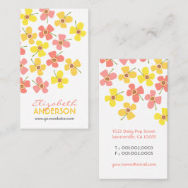 Cartão De Visita Flores de Verão de Pop de Cinzas Rosa Doces