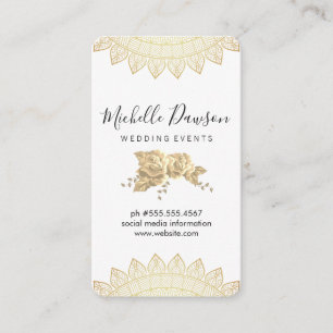 Cartão De Visita Flores Elegantes e Padrão