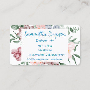 Cartão De Visita Flores elegantes profissionais modernas de aquarel