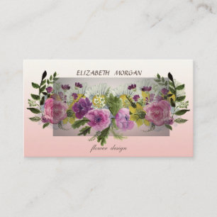 Cartão De Visita Flores em Aquarela Modernas e Elegantes