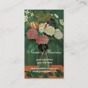 Cartão De Visita Flores em um Vaso por Henri Rousseau Floral Vintag