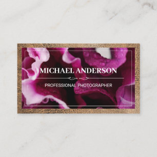 Cartão De Visita Flores Fechem   Fronteira de couro