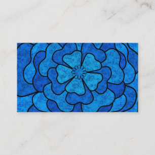 Cartão De Visita Flores florais abstrato sem costura cor azul
