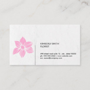 Cartão De Visita Flores Floristas Ilustrativas Rosa