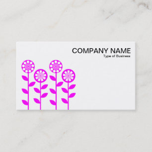 Cartão De Visita Flores Geométricas - Magenta em Branco