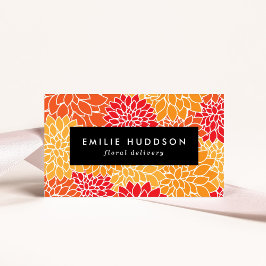 Cartão De Visita Flores Laranja Dahlia, Florificação, Compro Flor