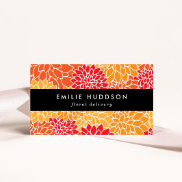 Cartão De Visita Flores Laranja Dahlia, Florificação, Compro Flor