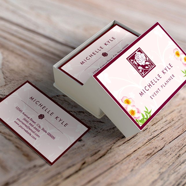 Cartão De Visita Flores Lindas Rosa Rosa-Rosa-Rosa-Boutique - Todos (Criador carregado)