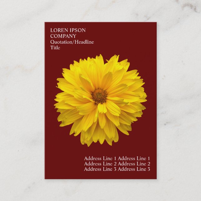 Cartão De Visita Flores Mínimas - Chrysanthemum - Marrom Profundo (Frente)