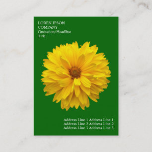 Cartão De Visita Flores Mínimas - Chrysanthemum - Verde de Grama Pr