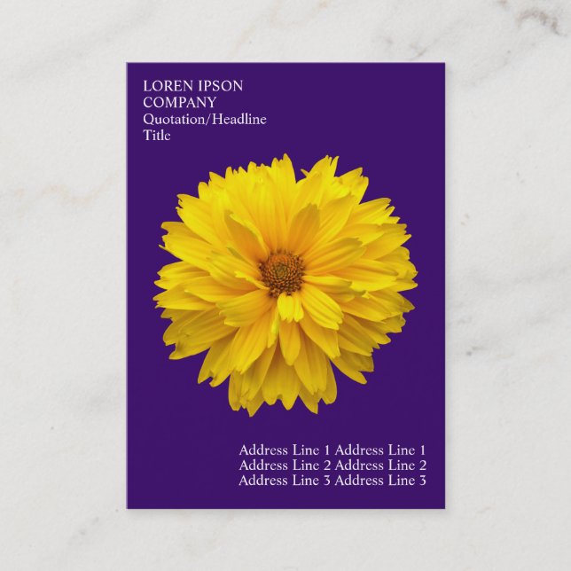 Cartão De Visita Flores mínimas - Chrysanthemum - Violeta profunda (Frente)