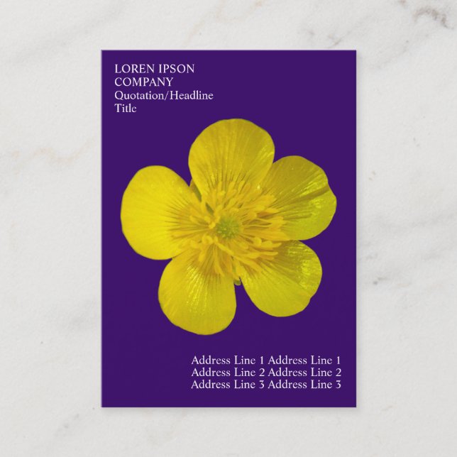 Cartão De Visita Flores Mínimas - Escoteiro - Violeta Profunda (Frente)